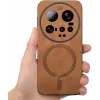 Coque arrière Phonesta Retro Vegan Leather MagSafe pour Xiaomi 15 Ultra - Marron 3