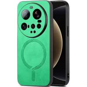 Coque arrière Phonesta Retro Vegan Leather MagSafe pour Xiaomi 15 Ultra - Vert