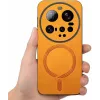 Coque arrière Phonesta Retro Vegan Leather MagSafe pour Xiaomi 15 Ultra - Orange 3