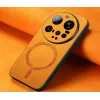 Coque arrière Phonesta Retro Vegan Leather MagSafe pour Xiaomi 15 Ultra - Orange 4
