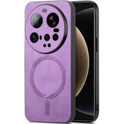 Coque arrière Phonesta Retro Vegan Leather MagSafe pour Xiaomi 15 Ultra - Violet