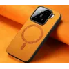 Coque arrière Phonesta Retro Vegan Leather MagSafe pour Xiaomi 15 - Orange 4