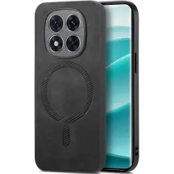 Coque arrière Phonesta Retro Vegan Leather MagSafe pour Xiaomi Redmi Note 14 Pro 5G / Xiaomi Poco X7 - Noir