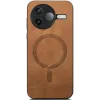 Coque arrière Phonesta Retro Vegan Leather MagSafe pour Xiaomi Poco F7 Pro - Marron 2