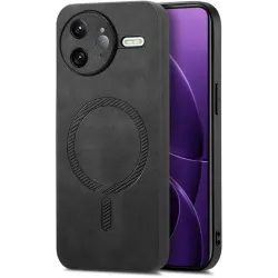 Coque arrière Phonesta Retro Vegan Leather MagSafe pour Xiaomi Poco F7 Ultra - Noir