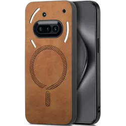Coque arrière Phonesta Retro Vegan Leather MagSafe pour Nothing Phone (3a) - Marron