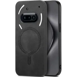 Coque arrière Phonesta Retro Vegan Leather MagSafe pour Nothing Phone (3a) - Noir