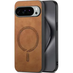 Coque arrière Phonesta Retro Vegan Leather MagSafe pour Google Pixel 10 Pro XL - Marron