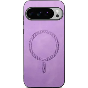 Coque arrière Phonesta Retro Vegan Leather MagSafe pour Google Pixel 10 Pro XL - Violet