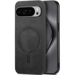 Coque arrière Phonesta Retro Vegan Leather MagSafe pour Google Pixel 10 Pro XL - Noir