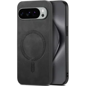 Coque arrière Phonesta Retro Vegan Leather MagSafe pour Google Pixel 10 Pro XL - Noir