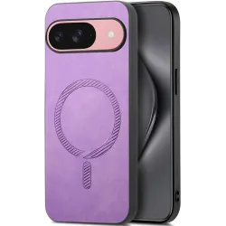 Coque arrière Phonesta Retro Vegan Leather MagSafe pour Google Pixel 10 / 10 Pro - Violet