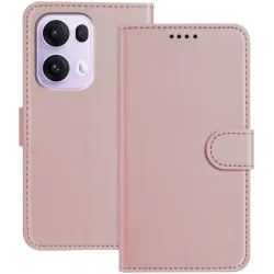 Coque portefeuille Phonesta Smooth Skin pour Oppo Reno13 Pro - Or rose