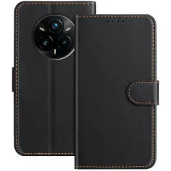 Coque portefeuille Phonesta Smooth Skin pour Realme 14 Pro Plus - Noir