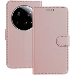 Coque portefeuille Phonesta Smooth Skin pour Xiaomi 15 Ultra - Or rose