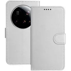 Coque portefeuille Phonesta Smooth Skin pour Xiaomi 15 Ultra - Argent