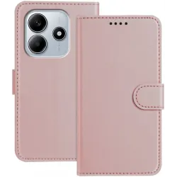 Coque portefeuille Phonesta Smooth Skin pour Xiaomi Redmi Note 14 5G / Xiaomi Poco M7 Pro - Or rose
