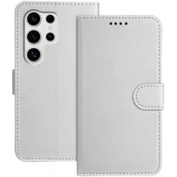 Coque portefeuille Phonesta Smooth Skin pour Samsung Galaxy S25 Ultra - Argent