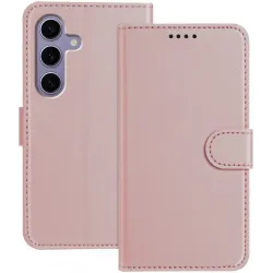 Coque portefeuille Phonesta Smooth Skin pour Samsung Galaxy S24 FE - Or rose