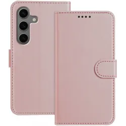Coque portefeuille Phonesta Smooth Skin pour Samsung Galaxy S25 Plus/S24 Plus - Or rose