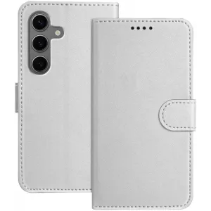Coque portefeuille Phonesta Smooth Skin pour Samsung Galaxy S25 Plus/S24 Plus - Argent