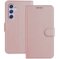 Coque portefeuille Phonesta Smooth Skin pour Samsung Galaxy A55 - Or rose