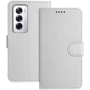 Coque portefeuille Phonesta Smooth Skin pour Oppo Reno12 - Argent