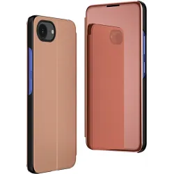 Coque à rabat Phonesta Smart Mirror View pour Apple iPhone 17e/16e - Or rose