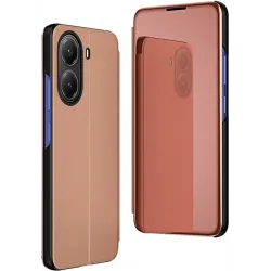 Coque à rabat Phonesta Smart Mirror View pour Xiaomi Poco X7 Pro - Or rose