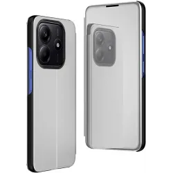 Coque à rabat Phonesta Smart Mirror View pour Xiaomi Redmi Note 14 4G - Argent