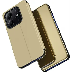 Coque à rabat Phonesta Smart Mirror View pour Xiaomi Redmi Note 14 5G - Or