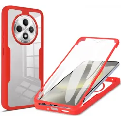 Coque intégrale Phonesta Slim Protect 360 protecteur d'écran pour Oppo Reno12 F/Reno12 FS - Rouge