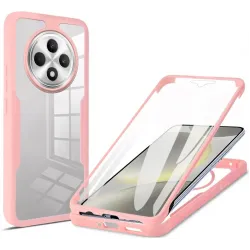 Coque intégrale Phonesta Slim Protect 360 protecteur d'écran pour Oppo Reno12 F/Reno12 FS - Rose