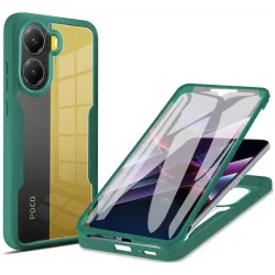 Coque intégrale Phonesta Slim Protect 360 protecteur d'écran pour Xiaomi Poco X7 Pro - Vert