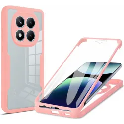 Coque intégrale Phonesta Slim Protect 360 protecteur d'écran pour Xiaomi Redmi Note 14 Pro 4G - Rose