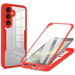Coque intégrale Phonesta Slim Protect 360 protecteur d'écran pour Samsung Galaxy S24 FE - Rouge
