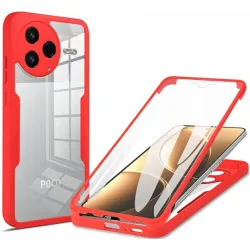 Coque intégrale Phonesta Slim Protect 360 protecteur d'écran pour Xiaomi Poco F7 Pro - Rouge
