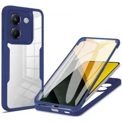 Coque intégrale Phonesta Slim Protect 360 protecteur d'écran pour Xiaomi Poco M7 Pro - Bleu