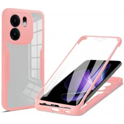 Coque intégrale Phonesta Slim Protect 360 protecteur d'écran pour Oppo Reno13 F 4G/5G / Reno13 FS 5G - Rose