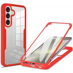Coque intégrale Phonesta Slim Protect 360 protecteur d'écran pour Samsung Galaxy A36/A56 - Rouge