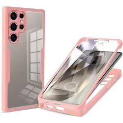 Coque intégrale Phonesta Slim Protect 360 protecteur d'écran pour Samsung Galaxy S24 Ultra - Rose