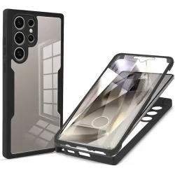 Coque intégrale Phonesta Slim Protect 360 protecteur d'écran pour Samsung Galaxy S24 Ultra - Noir