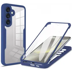 Coque intégrale Phonesta Slim Protect 360 protecteur d'écran pour Samsung Galaxy S25 Plus/S24 Plus - Bleu