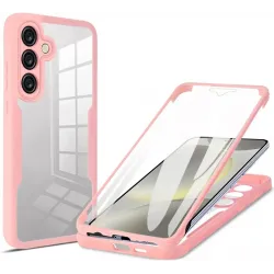 Coque intégrale Phonesta Slim Protect 360 protecteur d'écran pour Samsung Galaxy S25 Plus/S24 Plus - Rose