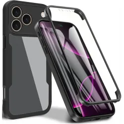Coque intégrale Phonesta Slim Protect 360 protecteur d'écran pour Apple iPhone 17 Pro - Noir
