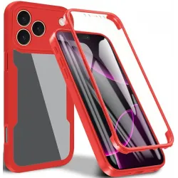 Coque intégrale Phonesta Slim Protect 360 protecteur d'écran pour Apple iPhone 17 Pro Max - Rouge