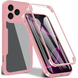 Coque intégrale Phonesta Slim Protect 360 protecteur d'écran pour Apple iPhone 17 Pro Max - Rose