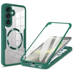 Coque intégrale Phonesta Slim Protect 360 protecteur d'écran et MagSafe pour Samsung Galaxy S25 Plus/S24 Plus - Vert