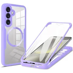 Coque intégrale Phonesta Slim Protect 360 protecteur d'écran et MagSafe pour Samsung Galaxy S24 FE - Violet