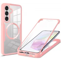 Coque intégrale Phonesta Slim Protect 360 protecteur d'écran et MagSafe pour Samsung Galaxy A36/A56 - Rose